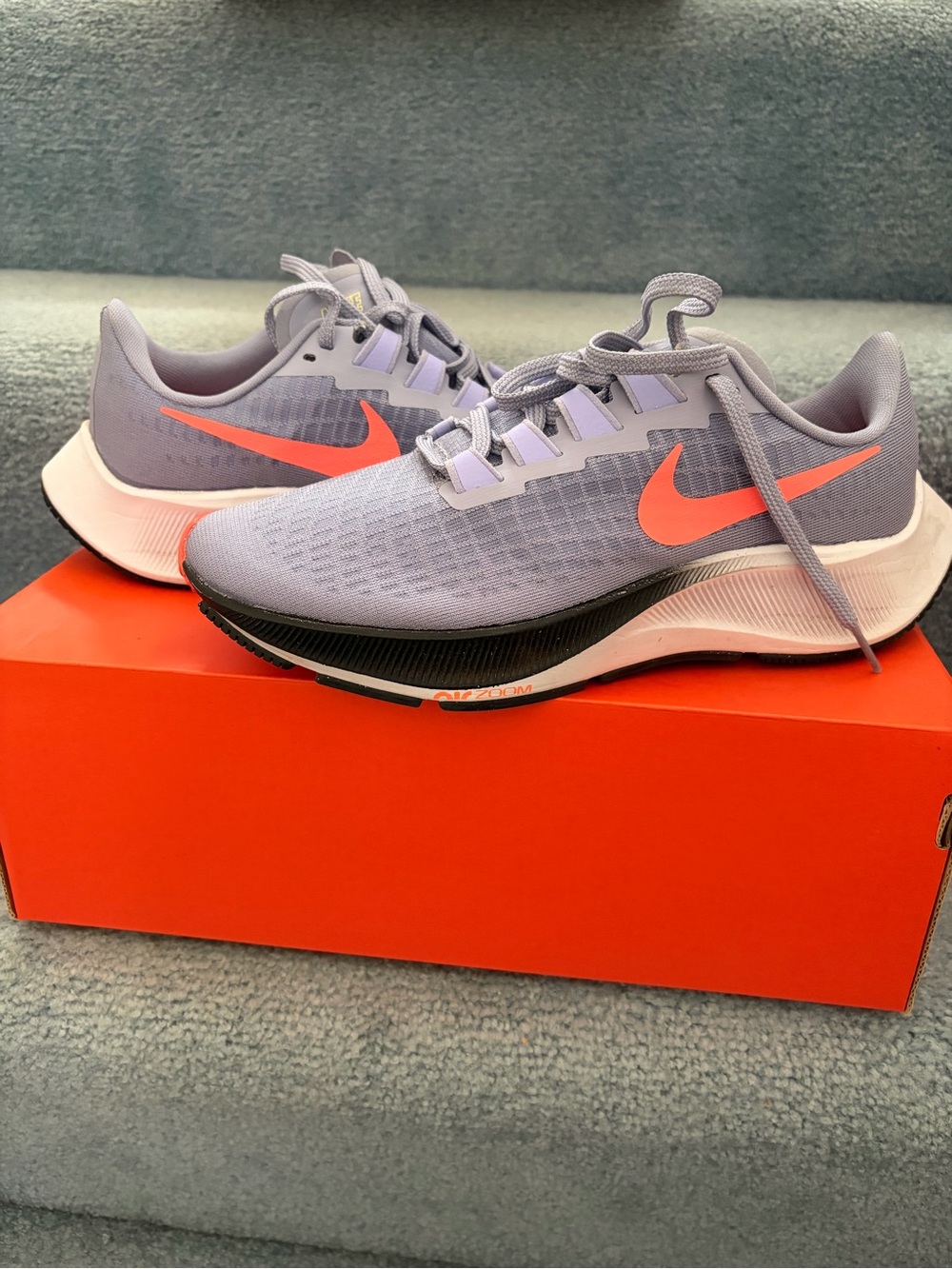 Nike Women's Running Shoes - Light Purple with Coral Swoosh